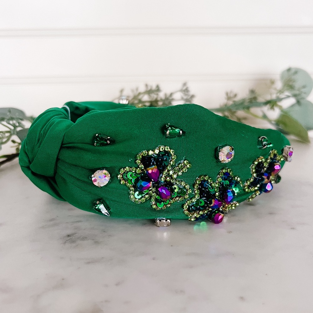 Embellished Green Headband